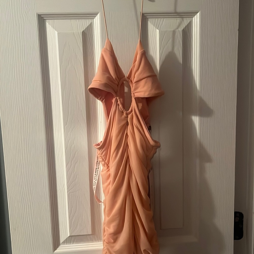 Cut Out Halter Mini Dress in Blush